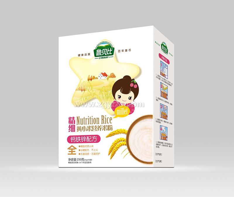 精細黃小米營養米鈣鐵鋅配方盒裝圖片