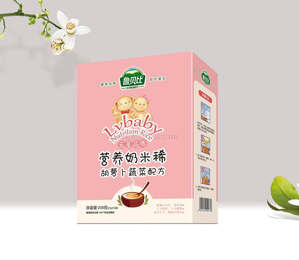 營養奶米稀胡蘿卜蔬菜配方盒裝圖片