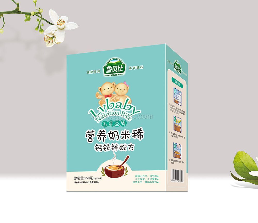 營養奶米稀鈣鐵鋅配方盒裝圖片